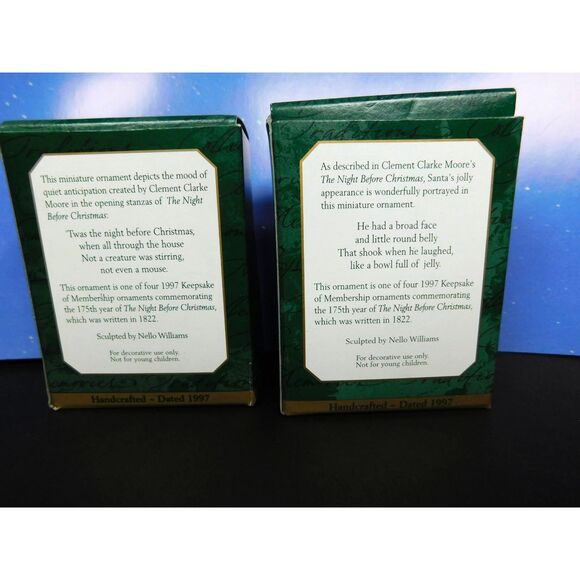 Hallmark Christmas Ornaments Mini Jolly Old Santa Ready for Santa Lot - Picture 4 of 7